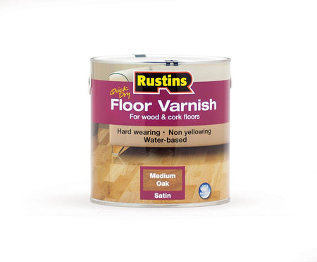 Quick Dry Floor Varnish - Medium Oak - 2.5 Litre - Galdes & Mamo