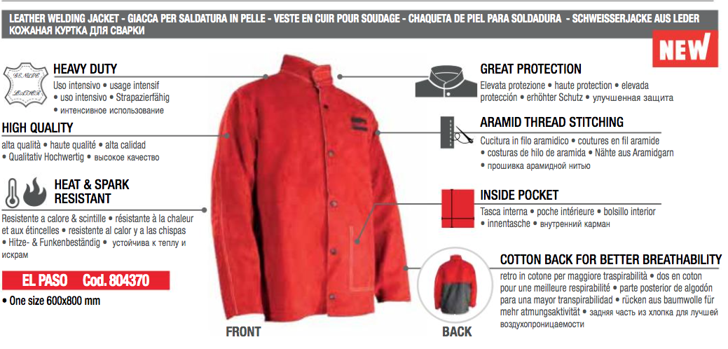 Telwin - Leather Welding Jacket - Galdes & Mamo