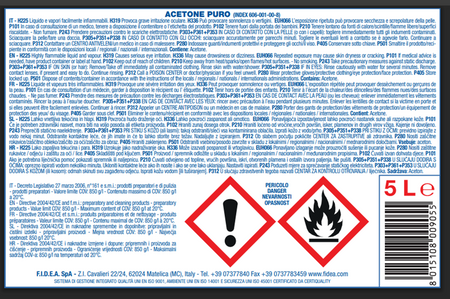 ACETONE FIDEA 5 LT - Galdes & Mamo