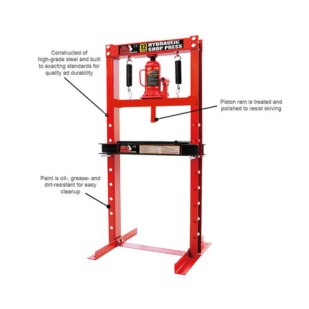12 TON SHOP PRESS FLOOR STD AIR - Galdes & Mamo