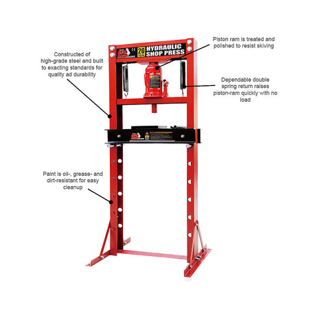 20T SHOP PRESS FLOOR HYD - Galdes & Mamo