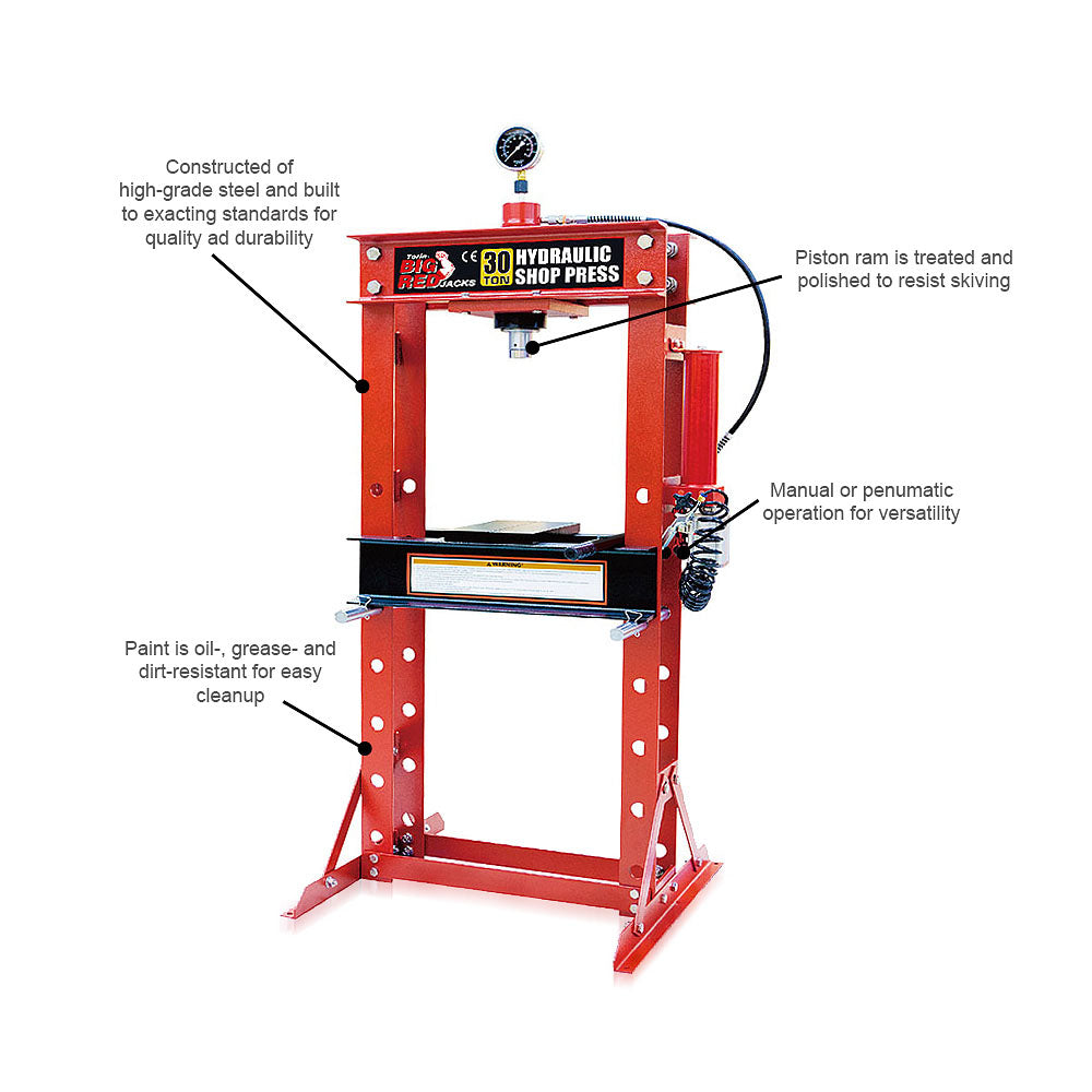 30T HYDRAULIC SHOP PRESS PNEUMATIC - Galdes & Mamo